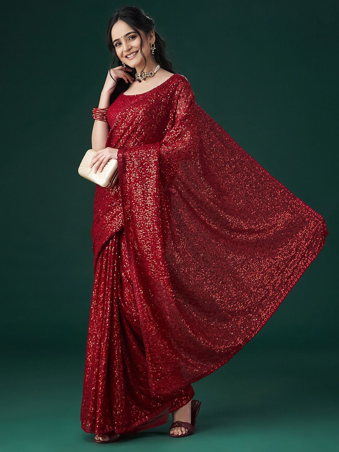 kasee Embellished Sequinned Saree | Grocsy