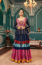AI Fashion Multi Color Poly Maska Silk Designer Navratri Lehenga Choli Collection | Grocsy