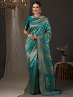 Saree Mall Woven Design Zari Silk Blend Banarasi Saree | Grocsy