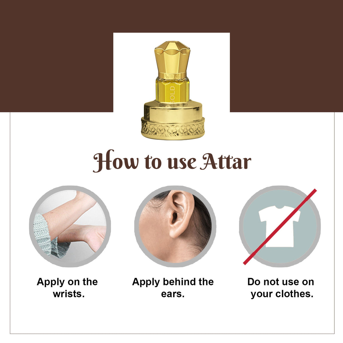 Ajmal India Coco Gold Attar Concentrated Perfume For Her | Grocsy