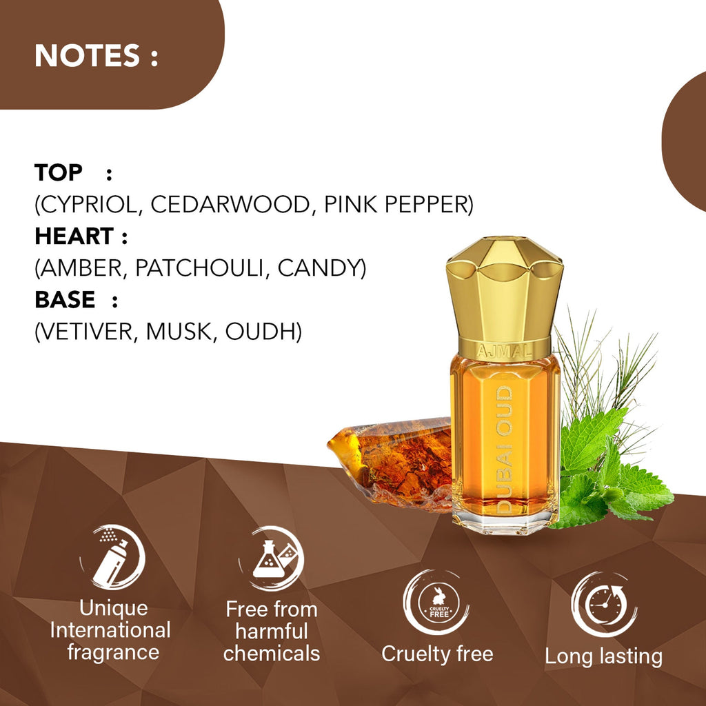 Ajmal India Dubai Oud Attar Concentrated Perfume For Her | Grocsy