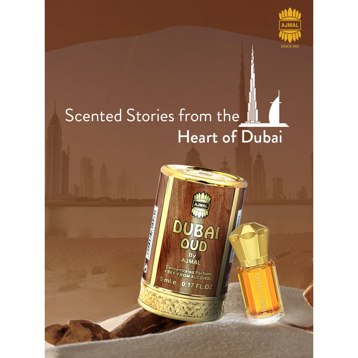 Ajmal India Dubai Oud Attar Concentrated Perfume For Her | Grocsy