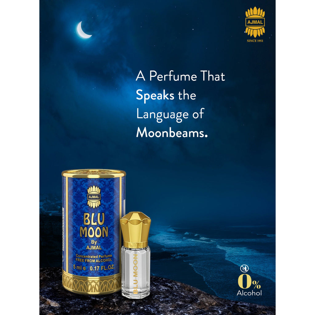 Ajmal India Blu Moon Attar Concentrated Perfume For Her | Grocsy