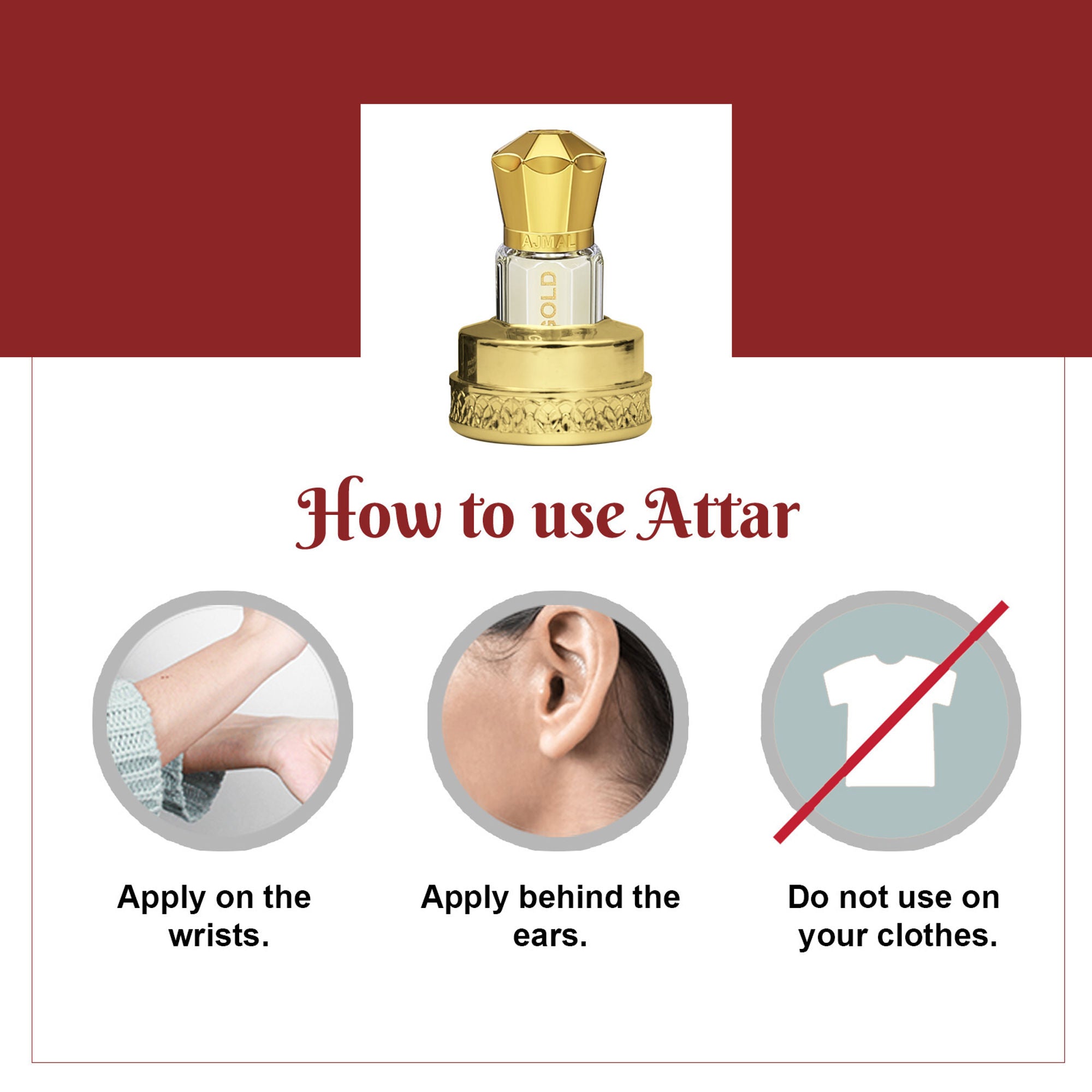 Ajmal India Rose Gold Attar Concentrated Perfume For Her | Grocsy