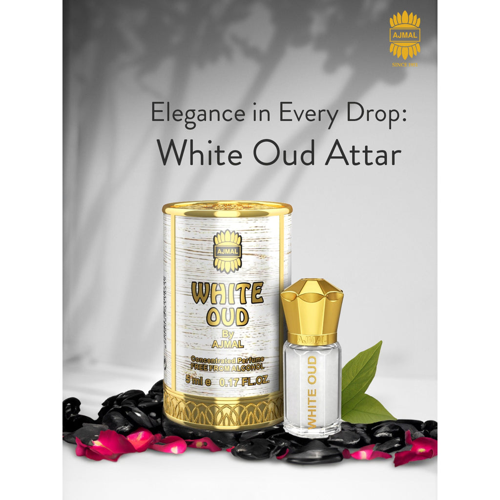 Ajmal India White Oud Attar Concentrated Perfume For Her | Grocsy