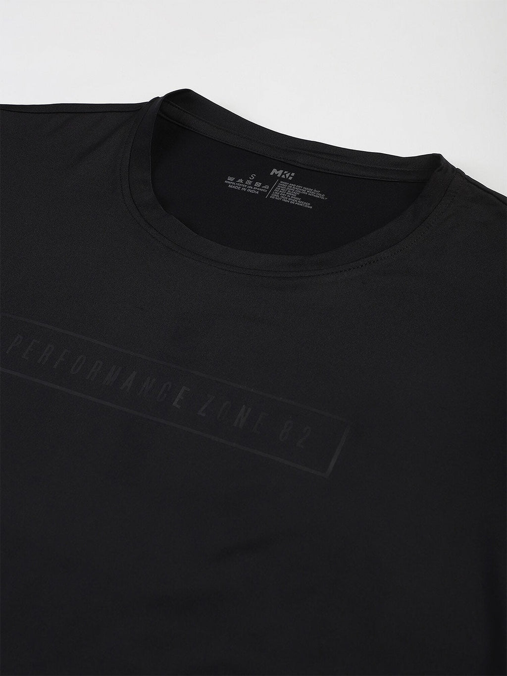 MKH Women Black Typography Dri-FIT Polyester Round Neck Sports T-shirt | Grocsy