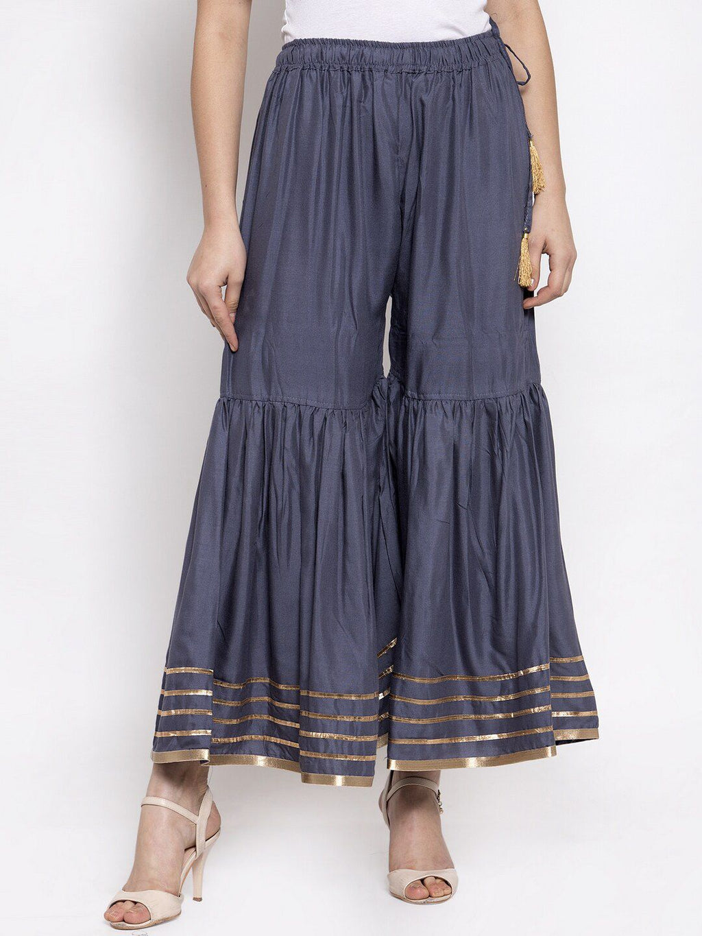 TAG 7 Women Flared Ethnic Palazzos | Grocsy