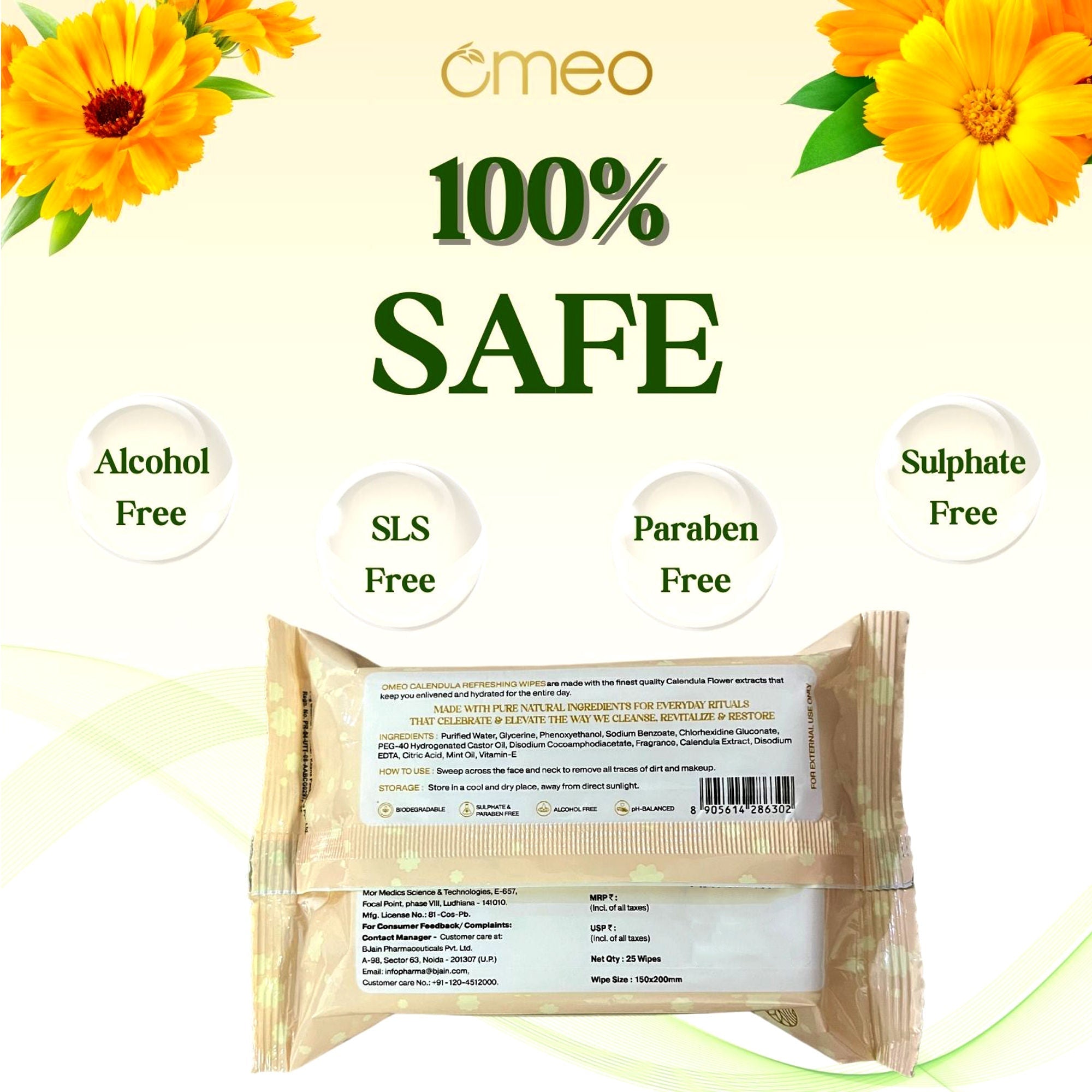Omeo Calendula Wet Wipes | Grocsy