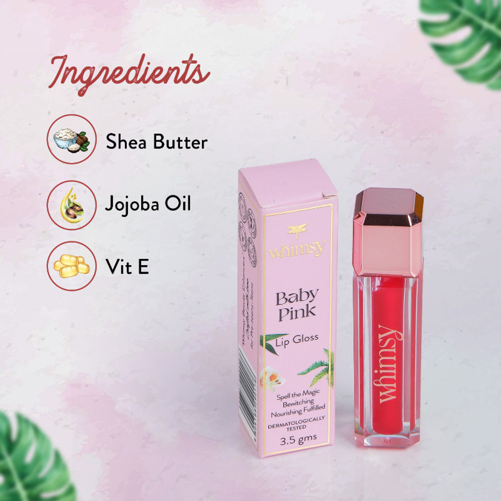Whimsy Beauty Safe & Organic Non-Sticky Lip Gloss For Teen And Preteen Girls (Baby Pink) | Grocsy