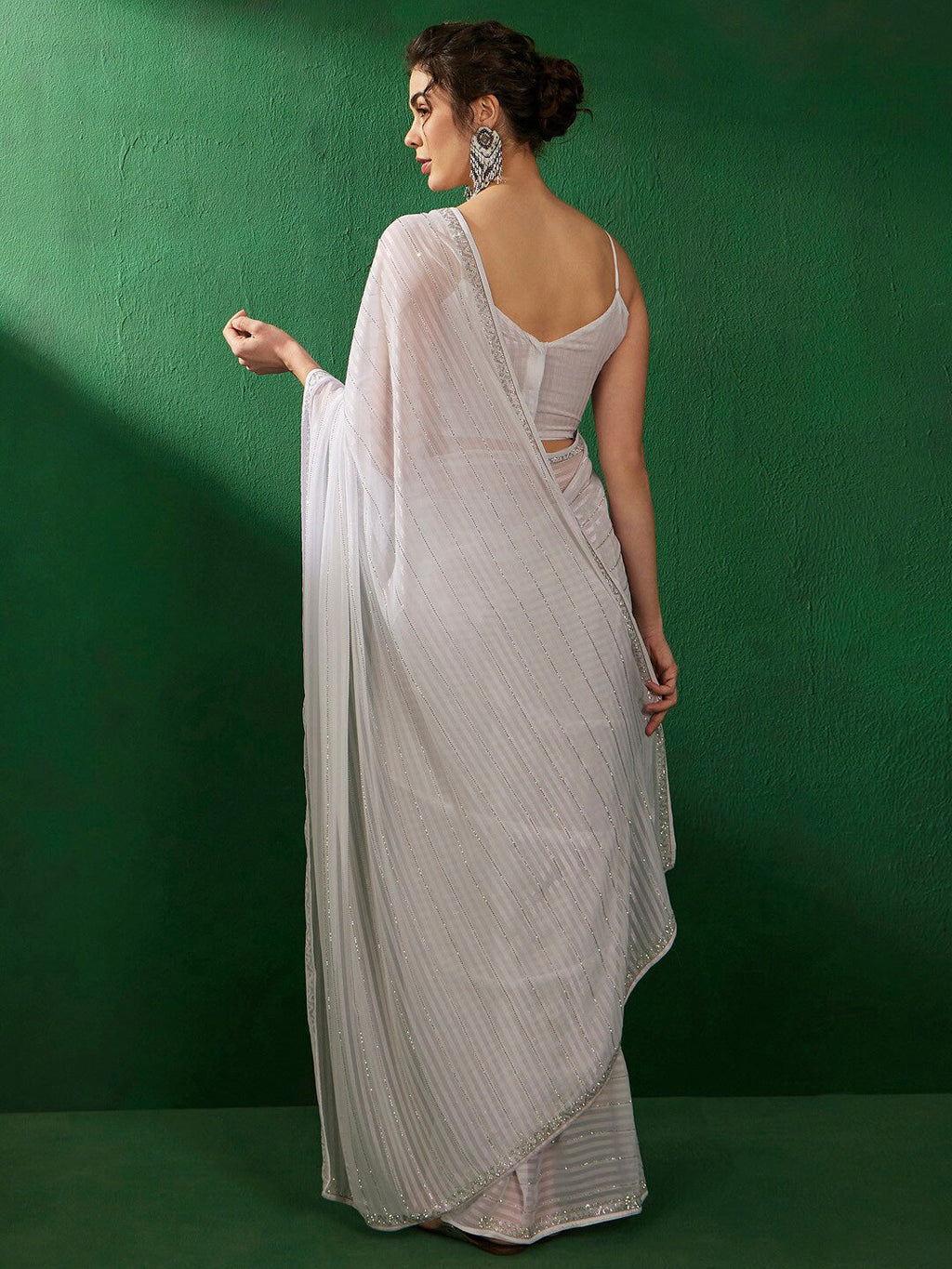 Sangria Embellished Pure Georgette Sarees | Grocsy
