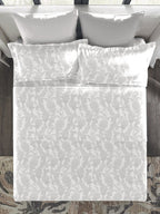 MYTRIDENT Nectarsoft Grey White Pure Cotton 400 TC King Bedsheet with 4 Pillow Covers | Grocsy