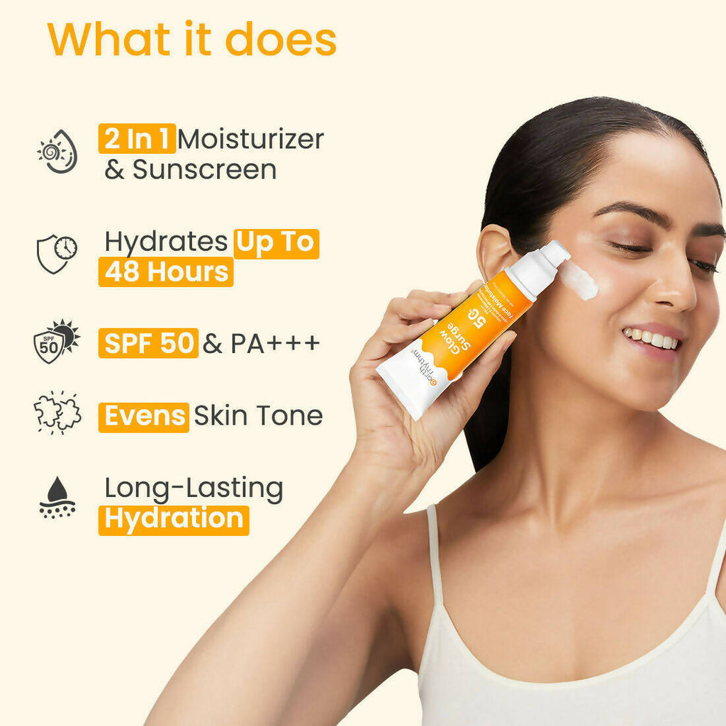 Earth Rhythm Glow Surge 2 - In - 1 Serum Sunscreen & Face Moisturizer With SPF 50++++, Vitamin C | Grocsy