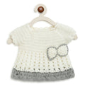 ChutPut Hand knitted Crochet Wool Dress For Baby Girls - White | Grocsy