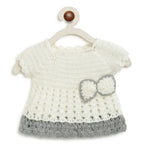 ChutPut Hand knitted Crochet Wool Dress For Baby Girls - White | Grocsy