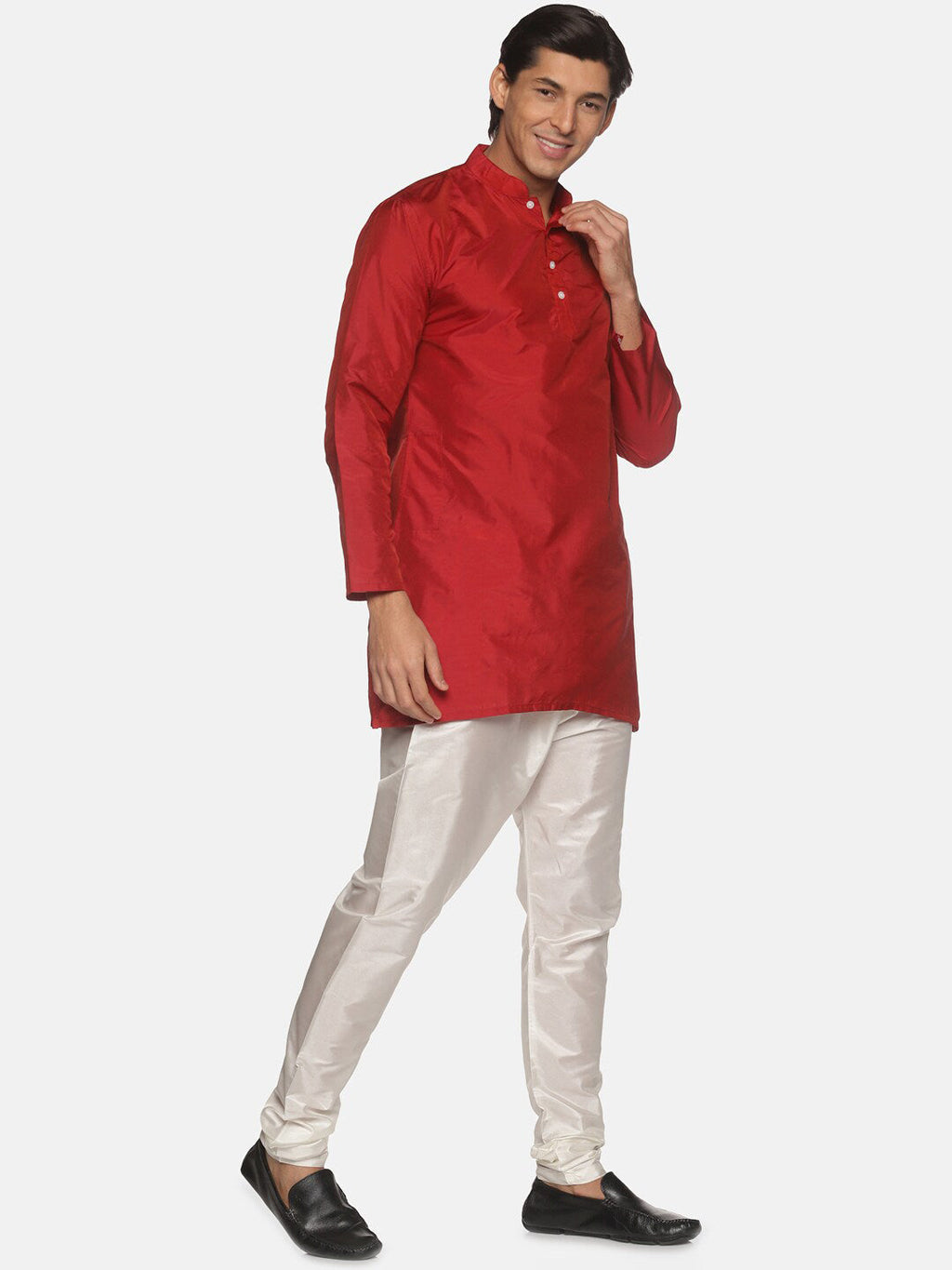 Sethukrishna Men Maroon Kurta with Pyjamas | Grocsy