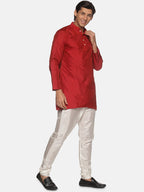 Sethukrishna Men Maroon Kurta with Pyjamas | Grocsy