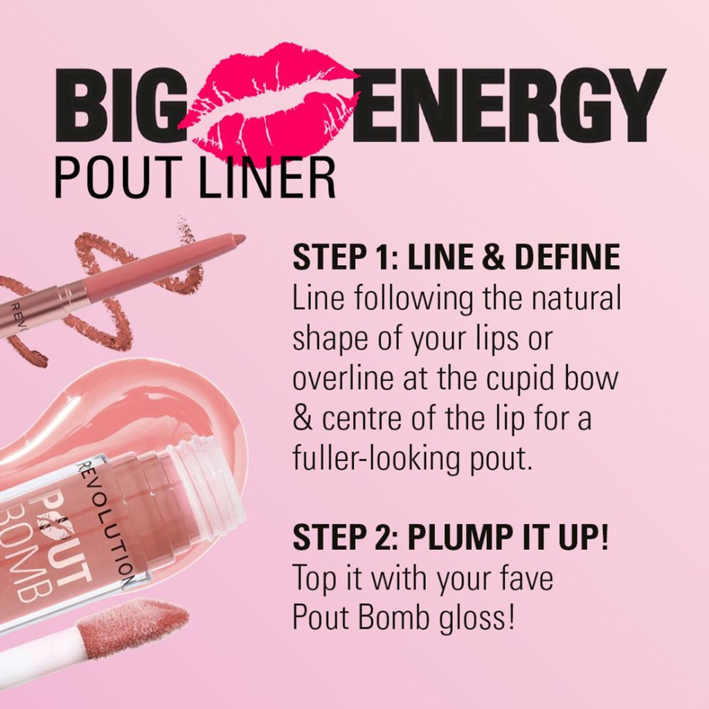 Makeup Revolution Pout Bomb Plumping Lip Liner - Burnt Cherry Red | Grocsy
