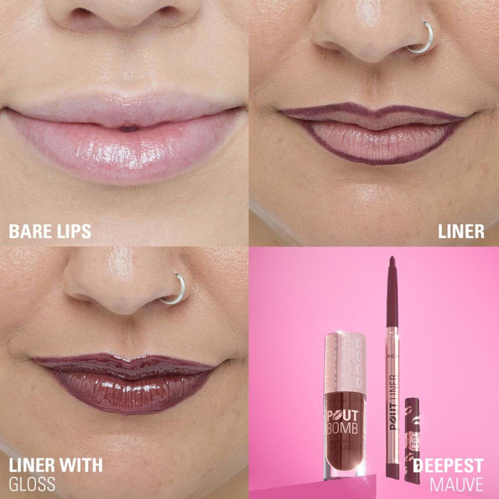 Makeup Revolution Pout Bomb Plumping Lip Liner - Deepest Mauve | Grocsy
