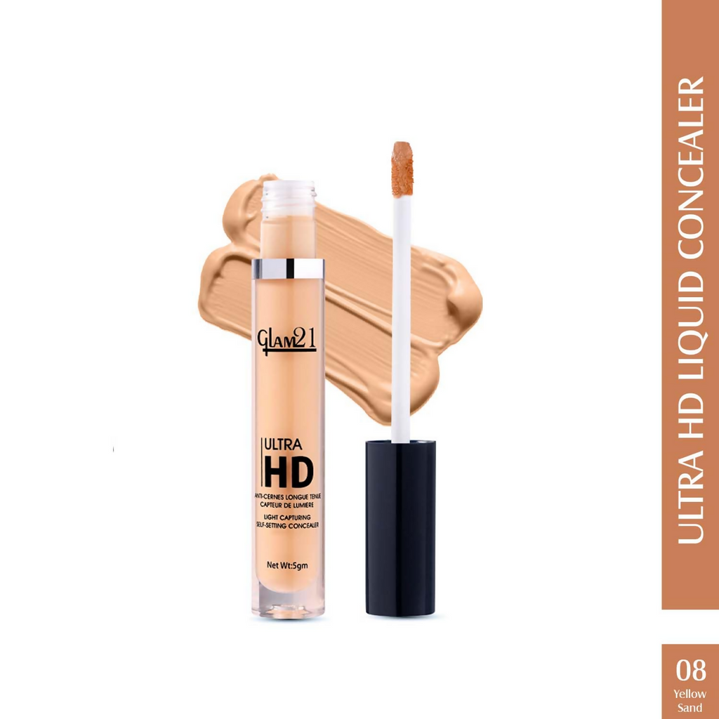 Glam21 Ultra HD Liquid Concealer for HD Finish - Yellow Sand | Grocsy