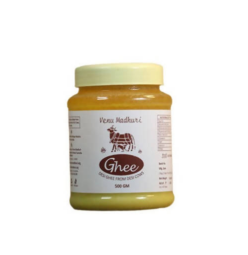 Venu Madhuri Desi Cow Ghee Bottle | Indian Hallikar Cow Ghee, Pure A2 Ghee, Natural & Healthy, Non-GMO | Bilona Method | Traditional Curd-Churned | Grocsy