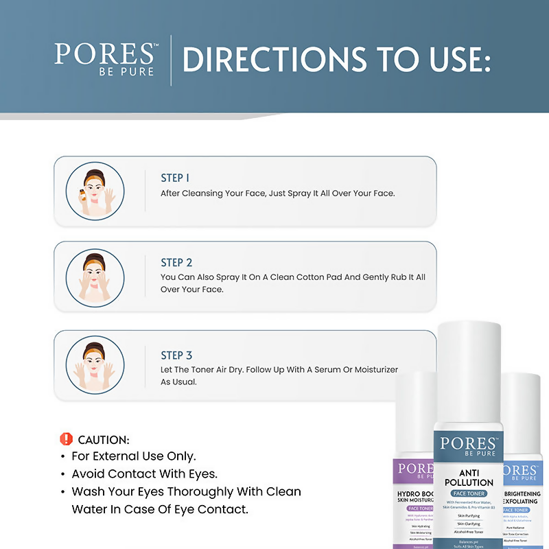 Pores Be Pure Anti-Pollution Face Toner With Rice Water | Grocsy