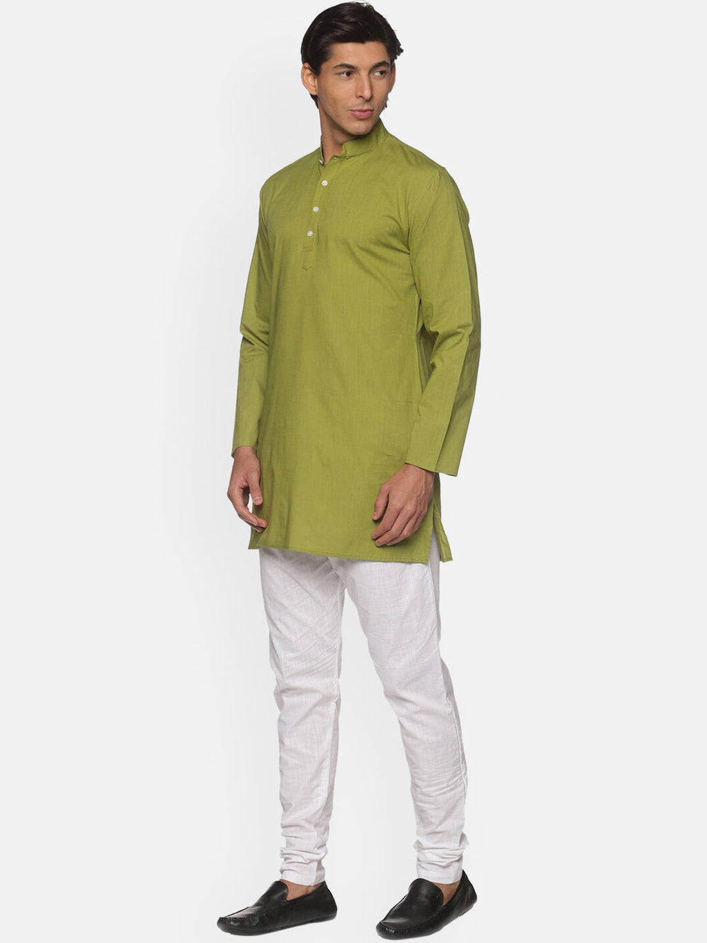 Sethukrishna Green Pure Cotton Kurta with Pyjamas For Men | Grocsy