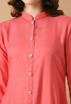 Joban Fashion Coral Cotton Rayon Kurta Set | Grocsy