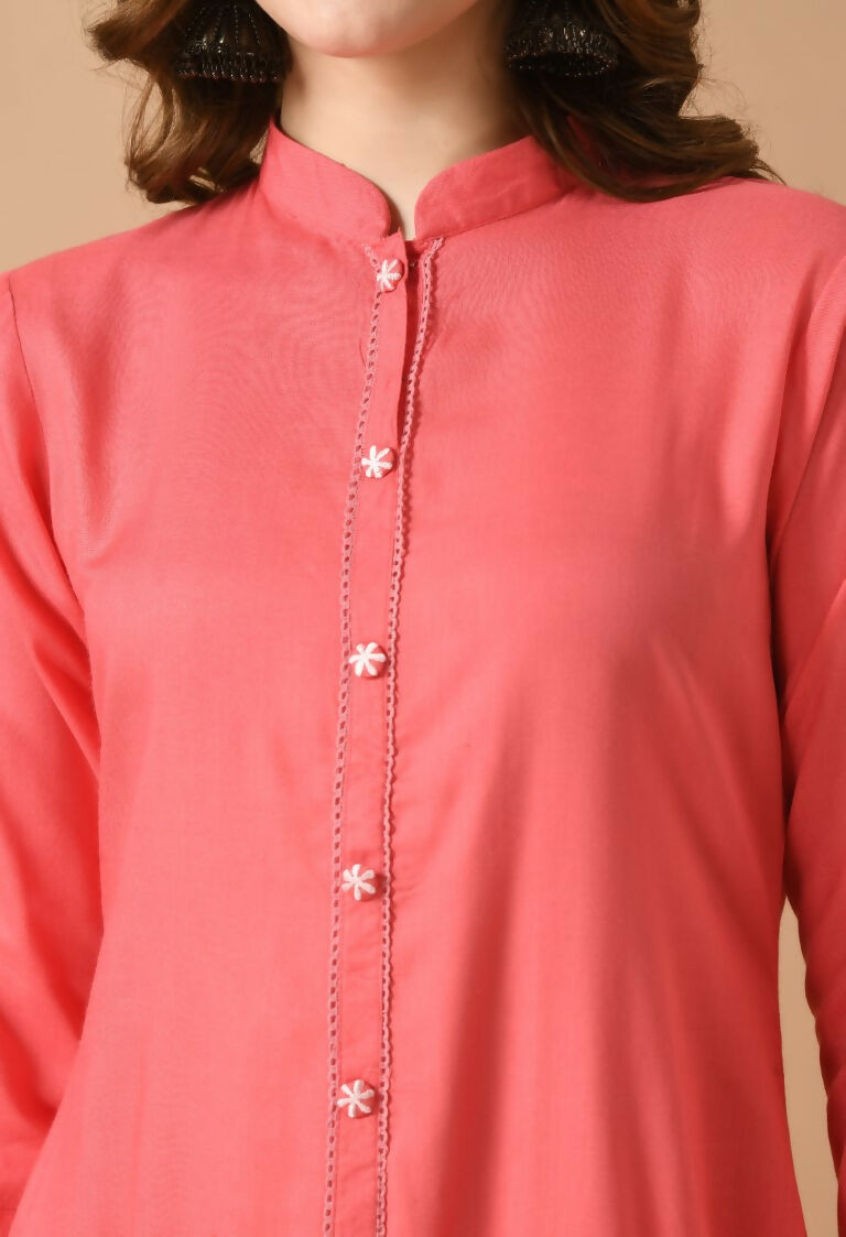 Joban Fashion Coral Cotton Rayon Kurta Set | Grocsy