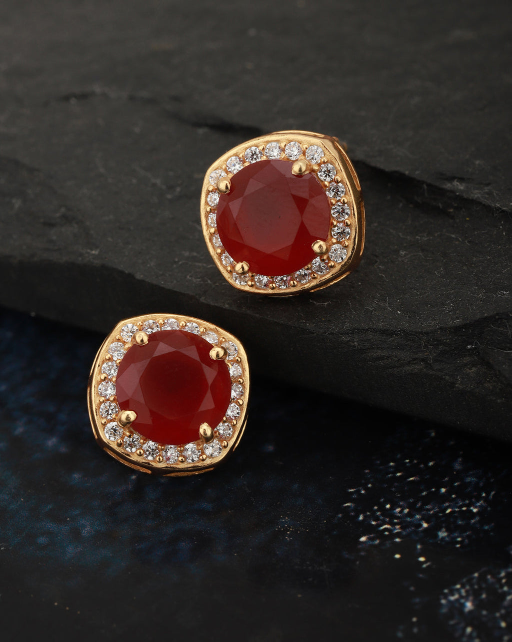 Gold-Polished With Hanging Pearl Fancy Half Hoop Earring For Women - Wahe Jewels - Swadesiicart
