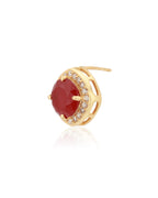 Gold-Polished With Hanging Pearl Fancy Half Hoop Earring For Women - Wahe Jewels - Swadesiicart