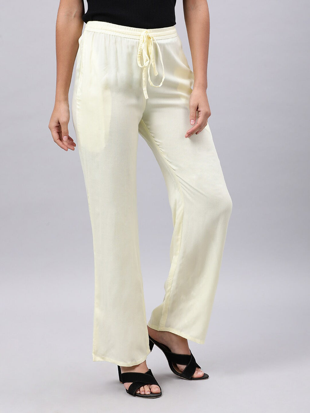 Souchii Cream-Coloured Liva Palazzos | Grocsy