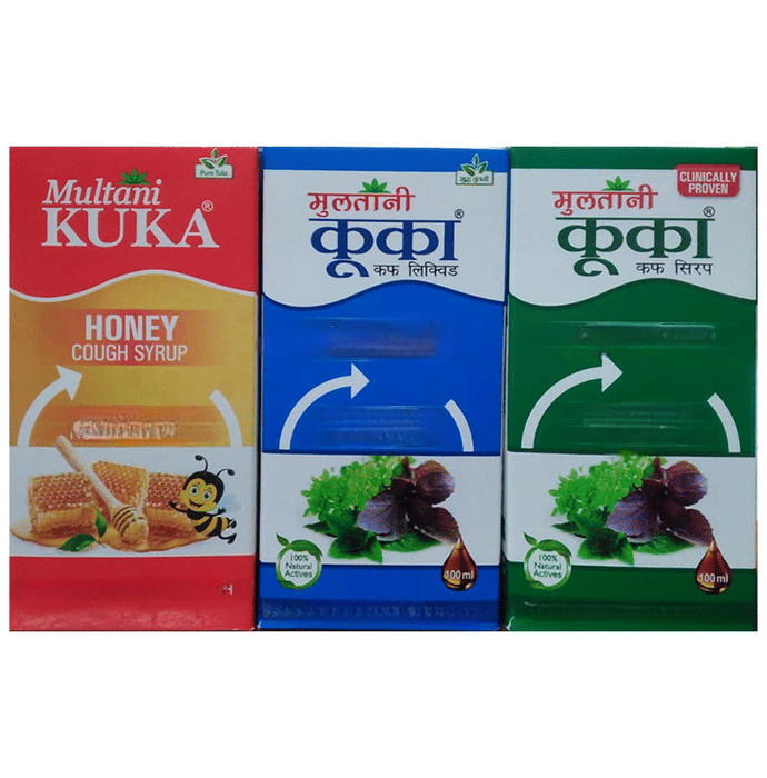 Multani Combo Pack of Kuka Cough Syrup, Kuka Honey & Kuka Cough Liquid Sugar Free | Grocsy