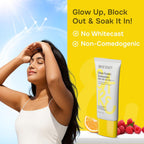 Swiss Beauty Care Glow Fusion Sunscreen SPF 50 PA++++ - 1% Niacinamide & Raspberry Extract | Grocsy