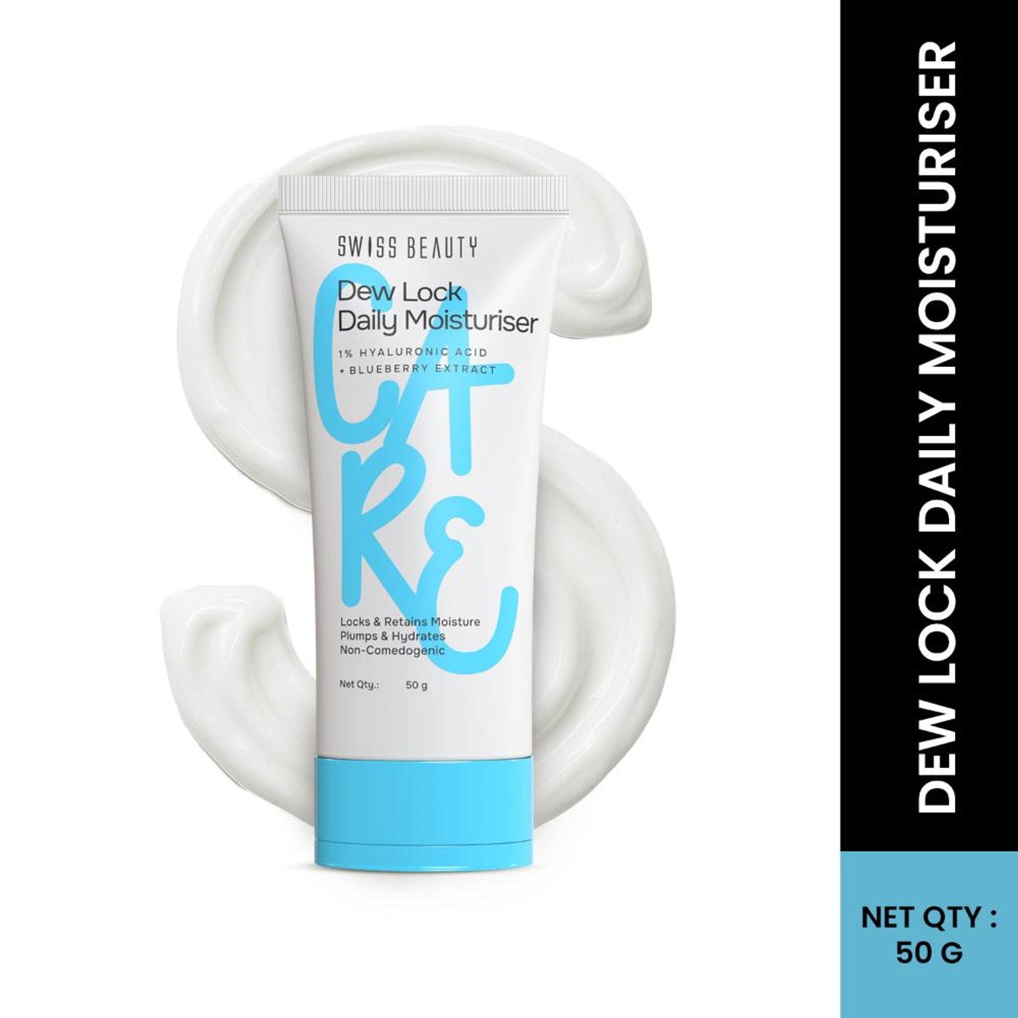 Swiss Beauty Care Dew Lock Daily Moisturiser - 1% Hyaluronic Acid & Blueberry Extract | Grocsy