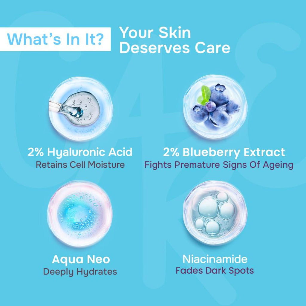 Swiss Beauty Care Dew Lock Face Serum - 2% Hyaluronic Acid & Blueberry Extract | Grocsy