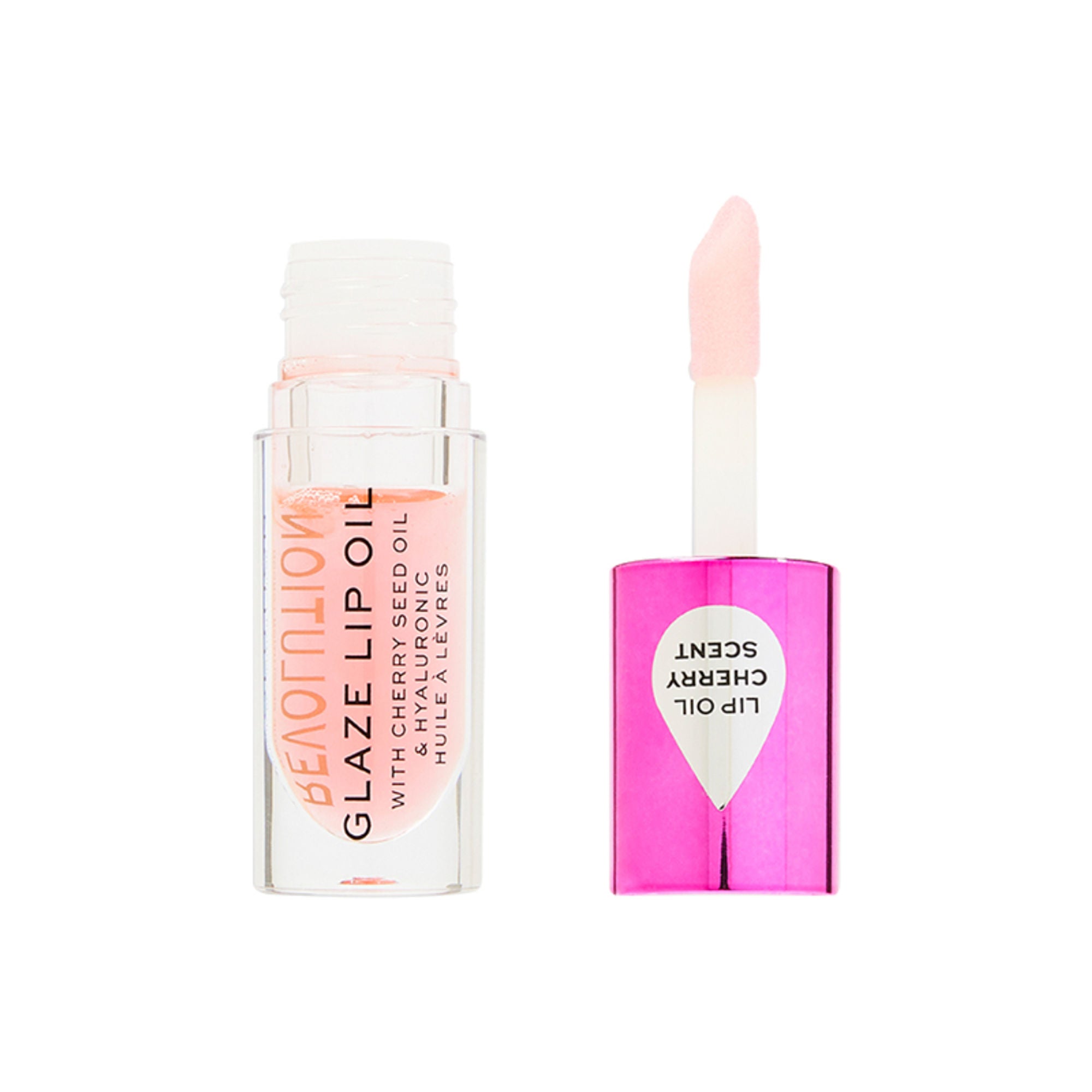 Makeup Revolution Glaze Lip Oil Intense Nourishment With Hyaluronic Acid Vitamin E - Glam Pink | Grocsy