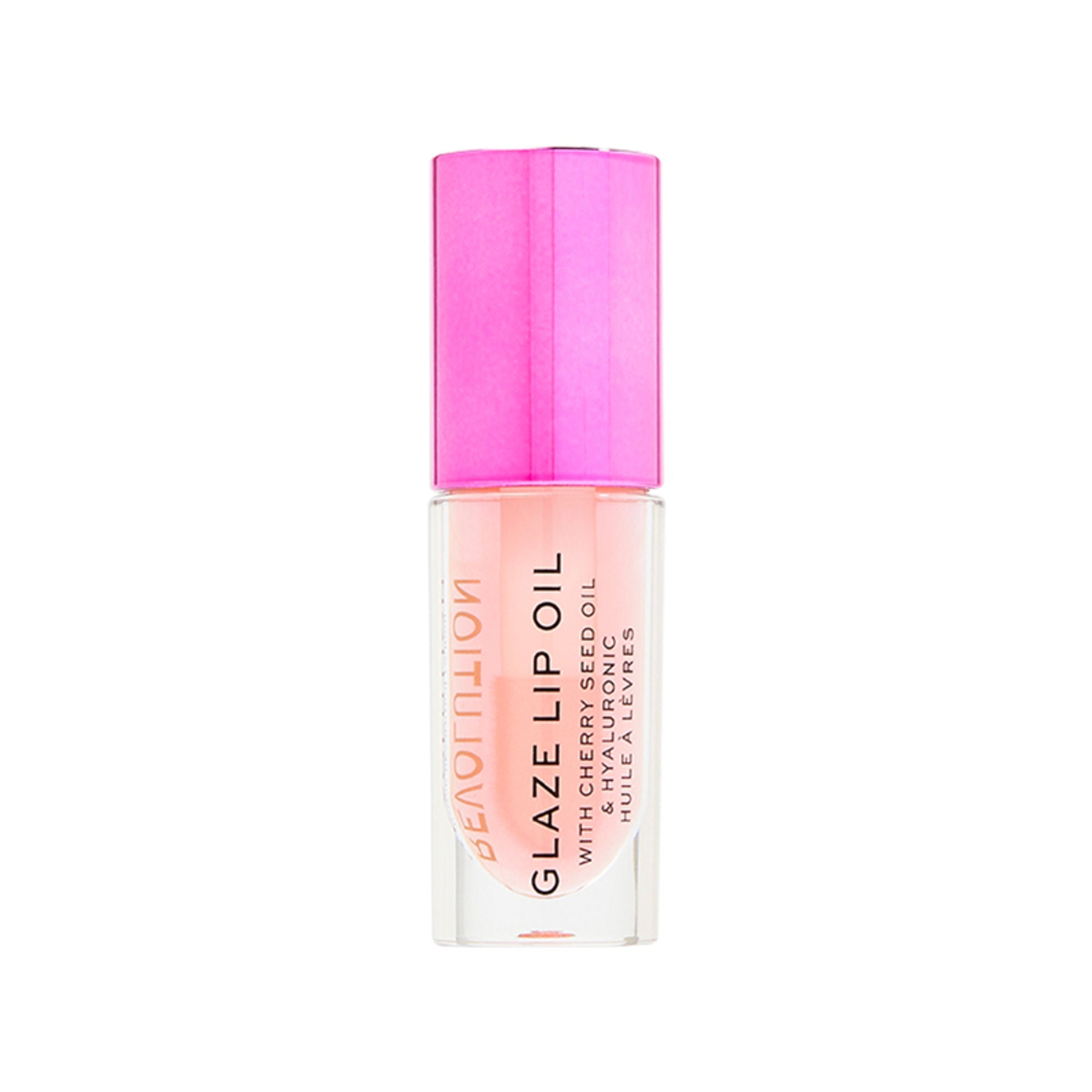 Makeup Revolution Glaze Lip Oil Intense Nourishment With Hyaluronic Acid Vitamin E - Glam Pink | Grocsy
