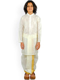 Sethukrishna Boys Cream-Coloured Embroidered Kurta With Dhoti Pants | Grocsy