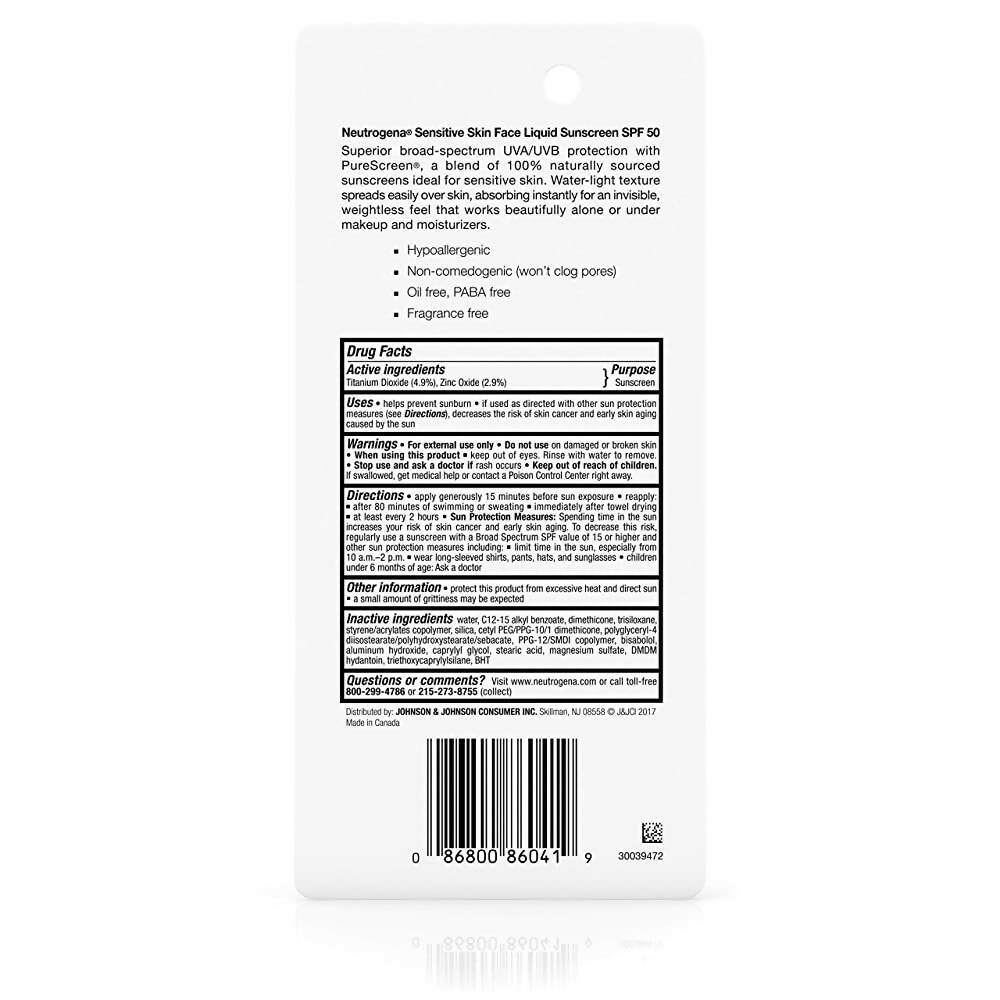 Neutrogena Pure & Free Liquid SPF 50 Sensitive Skin | Grocsy