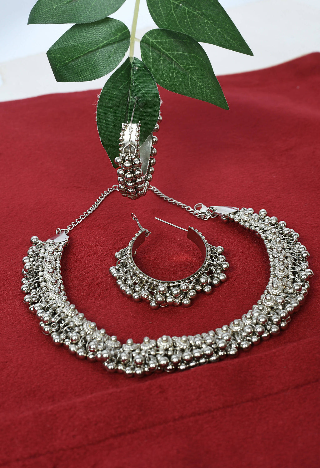 Mominos Fashion Johar Kamal Silver-Plated Brass Finish Ghungroo Work Choker For Women | Grocsy
