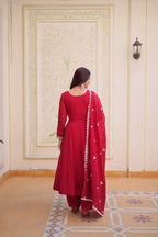 Teeya Creation Womens New Mul Chanderi With Beads Embroidery-Work Kurta Set | Grocsy