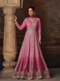 Anaita Pink Real Georgette Stitched Anarkali Suit with Embroidery & Sequence Work | Grocsy