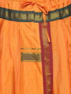 Sethukrishna Men Orange & Green Solid Readymade Dhoti Pant | Grocsy