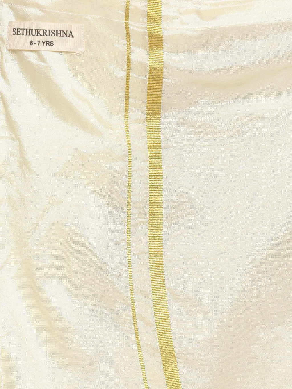 Sethukrishna Boys Gold-Toned Self Design Shirt with Dhoti | Grocsy
