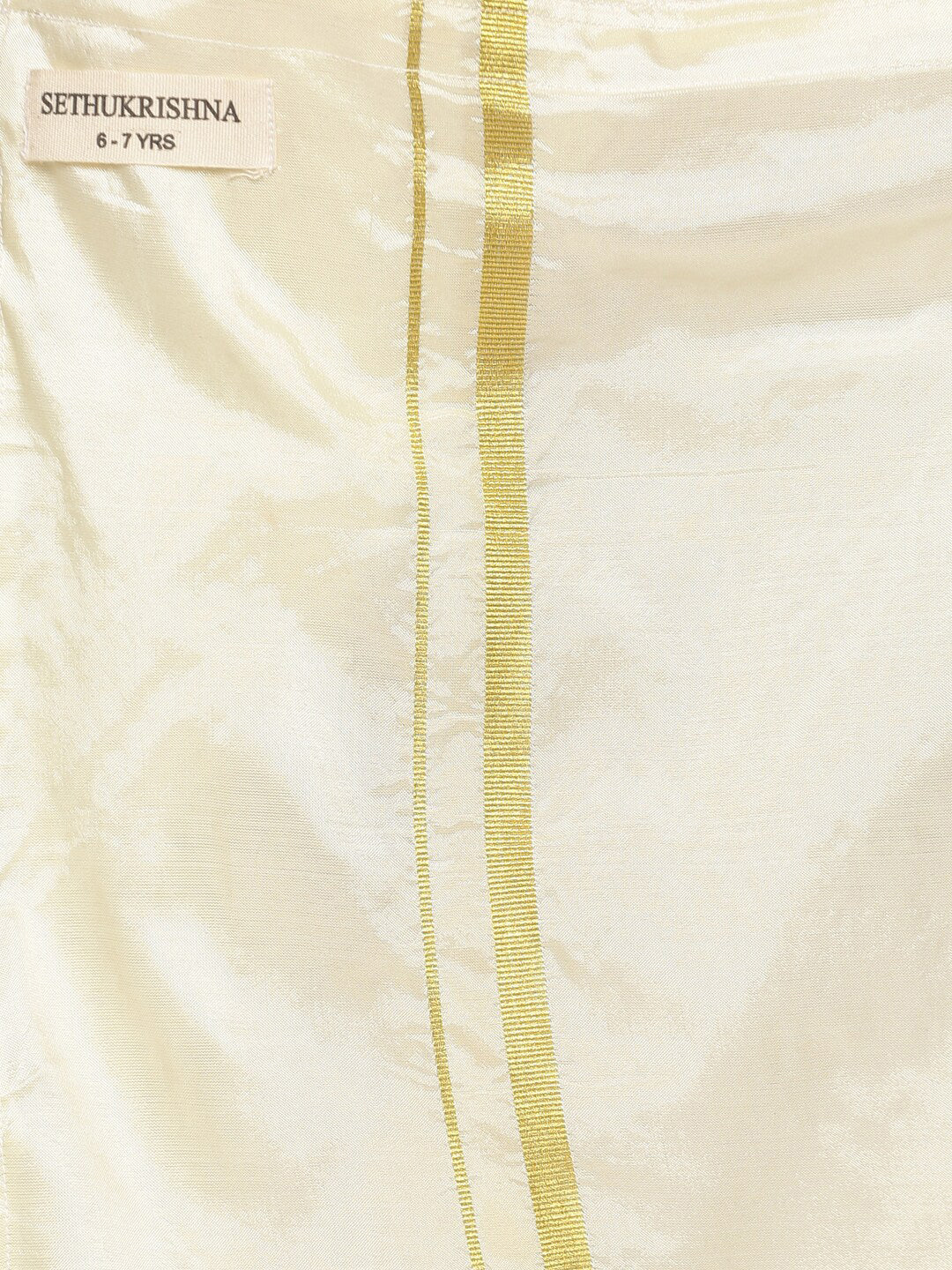 Sethukrishna Boys Gold-Toned Self Design Shirt with Dhoti | Grocsy