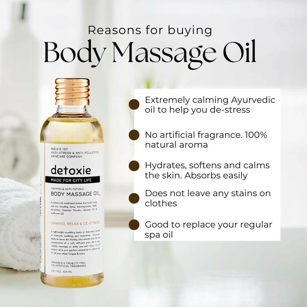 Detoxie Calming & Anti-Fatigue Body Massage Oil | Grocsy