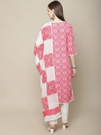 Sangria Women Ethnic Motifs Printed Pure Cotton Kurta with Trousers & With Dupatta | Grocsy