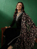Sangria Floral Embroidered Straight Kurta With Trouser & Dupatta | Grocsy