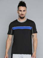Alcis Men Black Solid Slim Fit Gym T-shirt | Grocsy