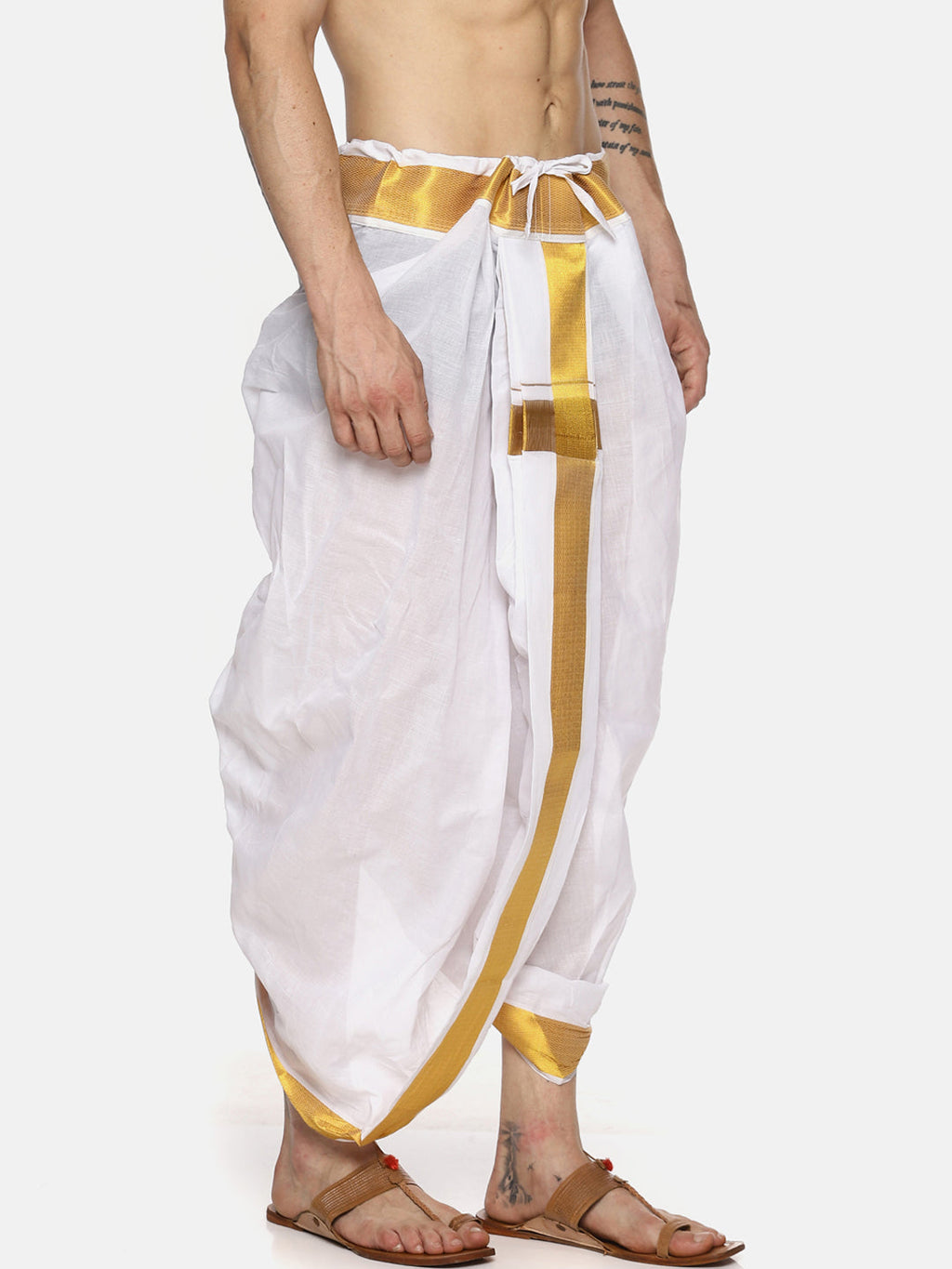 Sethukrishna Men White Solid Readymade Dhoti Pants | Grocsy